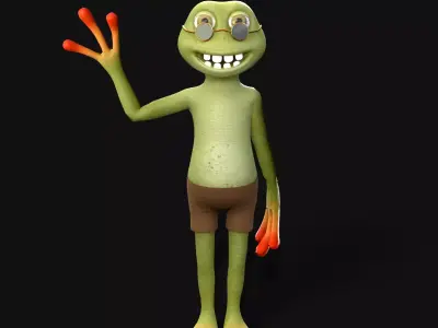 Low-poly frog Low-poly 3D model