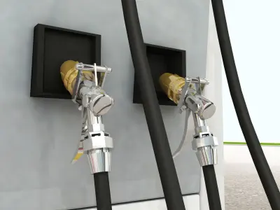 High Detail Gas Petrol Station - Shell 3D model