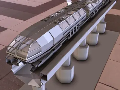 Superconductor Train Free low-poly 3D model