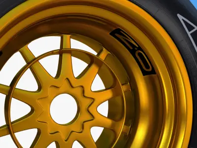 E23 Wet front tyre Low-poly 3D model