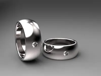 Ring three gold wedding rings Free 3D print model