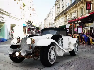 Retro Car Coupe  Steampunk 1931 Duesenberg  Long Wheelbase Coupe 3D model