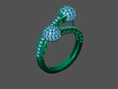 Womens Rings With Stone Ring Ready STL 3DM Models Rings women 3D print model