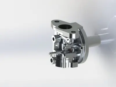 Single cylinder 4-stroke engine 3D model