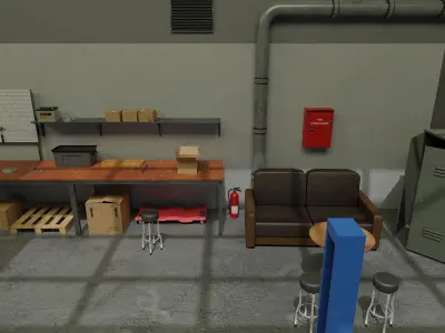 Auto Service Garage Assets Pack  Low-poly 3D model