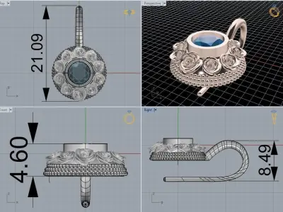 Rose earring   439 3D print model