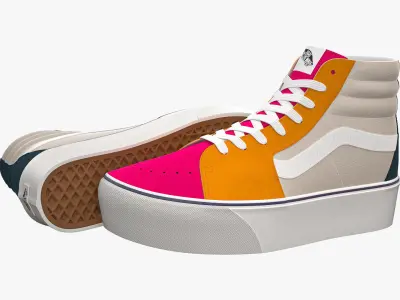 Vans Sk8-Hi Platform Multicolour 3D model
