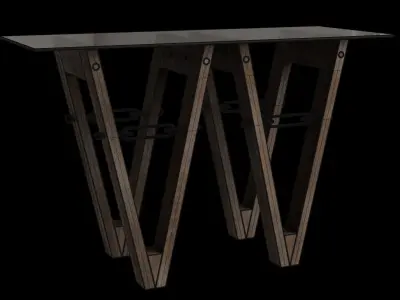 Tobacco Oak Reclaimed Wood Console 3D model