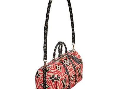 Louis Vuitton Bag Keepall Bandouliere 45 Crafty Red Low-poly 3D model