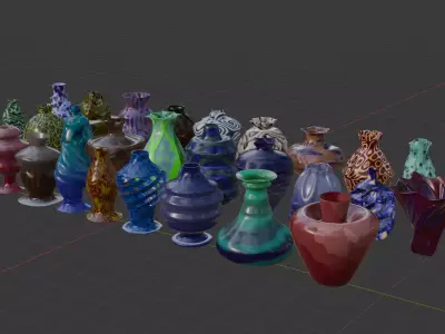 Pack of 30 vases 3D model
