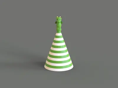 Birthday Hat - Colorful Party Decoration Prop 01 Low-poly 3D model