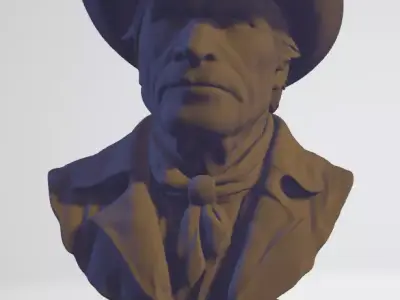 3D Bust  Old West Gunslinger Files 3D print model