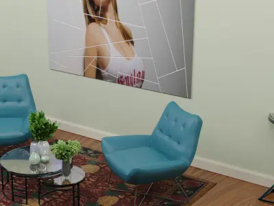 Livingroom and  interior scene 3D model 3D model