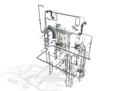 Process Plant UAE - Piping 3D print model