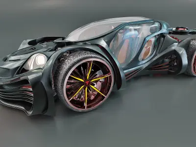 2022 TESLA  HOVERCRAFT  ROADRACER Low-poly 3D model