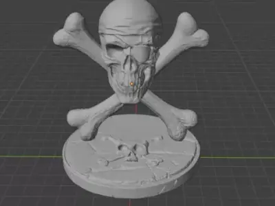 Pirate Skull Holder 3D Model  3D print model