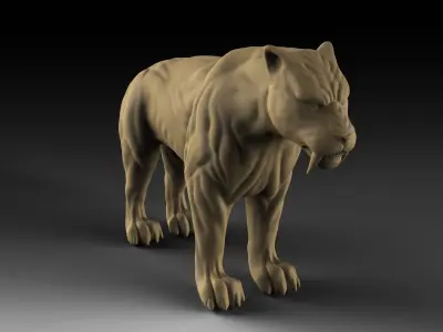 Sabertooth tiger 3D print model