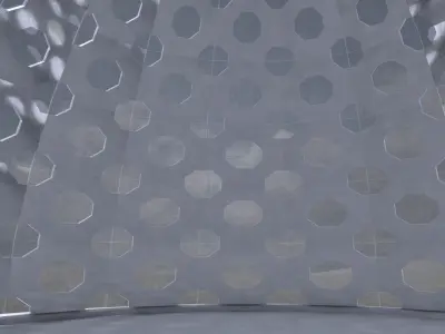 Dome pointed with octagonal pattern panels with glass Low-poly 3D model