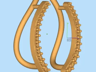 AV 461 Diamond Ladies Crawler Climber Earrings 3D print model