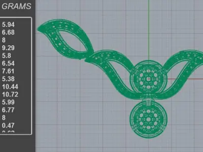 Wing Diamond Pendant 3D print model