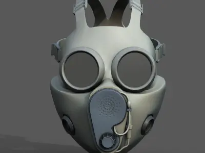Gas mask protection pollution fantasy scifi military helmet  Low-poly 3D model