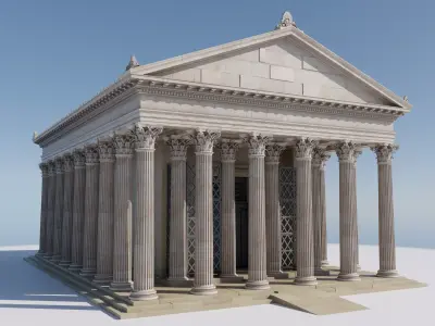Ancient Greece Temple Low-poly 3D model