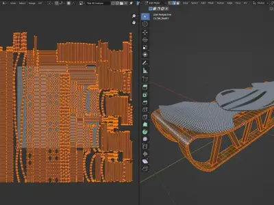 Sleigh chair with design Low-poly 3D model
