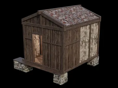 Medieval Houses 63- 4K Textures Game Ready Low-poly 3D model