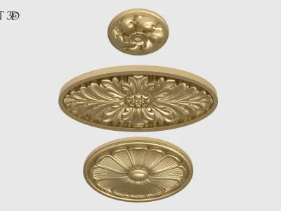 Oval Rosette Set 3D print model