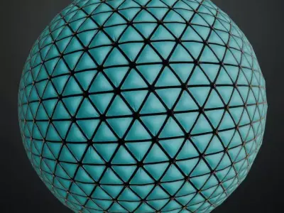 Sci-Fi Blue Padded Wall Panel PBR Seamless Texture
