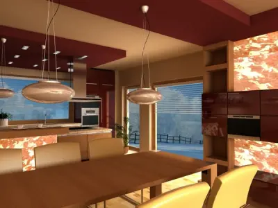 Contemporary Kitchen Scene 07 3D model