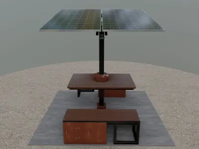 Solar Pergola Type-2 Black and White 3D model