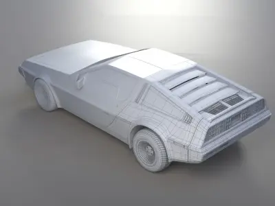 DeLorean DMC-12 Low-poly 3D model
