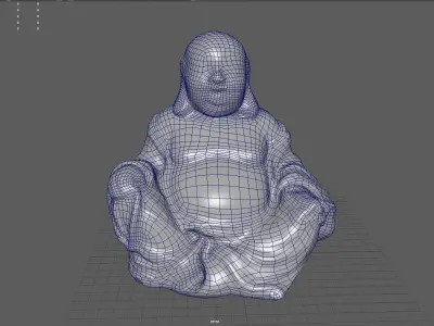 Smiling buddha Low-poly 3D model
