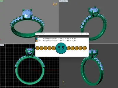 STL 3DM Print Ready Women Diamond Ring Lightweight Printable  3D print model 28