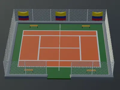 Tennis Court - Colombia Low-poly 3D model