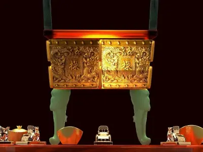 Chinese bronze  incense burner 3D model