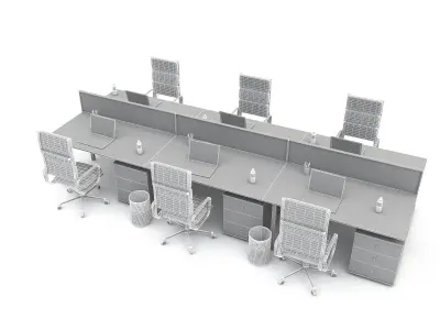 3D office work and meeting table 05 model Low-poly 3D model