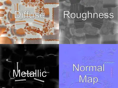 Sophisticated Rosewater Container Intricate Pattern model pack Low-poly 3D model