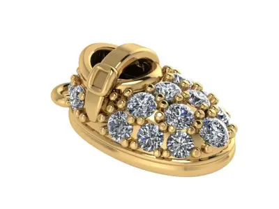 Baby Shoe Diamond Pendant 1298 3D print model