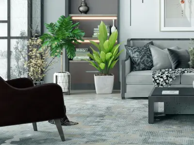 Chinese New living room style 3D model
