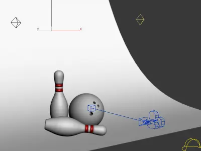 Bowling pins and ball 3D model