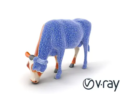 Spotted Cow Grazing Animation Farm model pack Low-poly 3D model