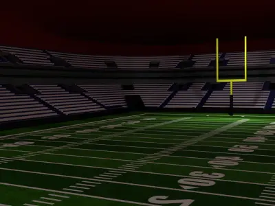 American football stadium Low-poly 3D model 5