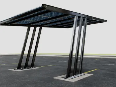 TRIPLE L TYPE MODERN SOLAR CARPORT TYPE-15 3D model