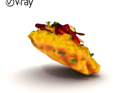 Gourmet Italian Risotto Plate Presentation model pack Low-poly 3D model