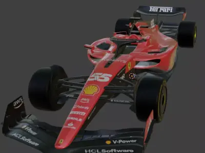 Ferrari F1 75  Realistic Formula 1 3D Model  2022 Season Low-poly 3D model
