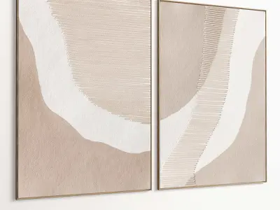 Plaster Two Photo Frame 437 Low-poly 3D model