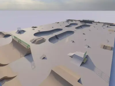 Skatepark-Skate Park PACK 3D model
