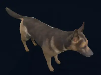 german shepherd dog Low-poly 3D model